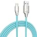 XCENTZ Lightning Cable MFi Certified iPhone Cable Premium Double Nylon Braided Fast Charging Cable for iPhone X/XS/XS Max/XR / 8 Plus / 7/7 Plus / 6s / 6s Plus/iPad/iPod, Blue, 6'