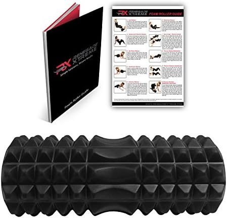 Foam Roller by Renegade Xtreme, Bimodal feature for Safe use on spine, shin, and other areas, High Density Trigger-Point Grid for Deep Tissue Massage &amp; Muscle Therapy. Free Foam Roller Guide e-book!