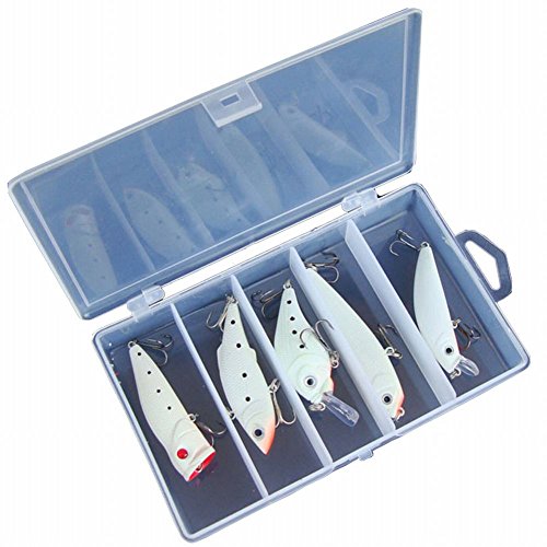 Smartcoco Lot De 5 Leurres De Pêche De Nuit 3d Phosphorescents Vib Popper Crank Minnow Crayon Lumineux Leurre Artificiel Avec Boîte à Leurre