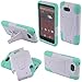 FINCIBO Case Compatible with Motorola Droid Mini XT1030, Hybrid Dual Layer Protector Cover Case Gel Silicone With Stand For Droid Mini XT1030 - White/Sky Blue