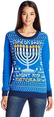 Ugly Christmas Sweater Women's Light-Up Light My Menorah