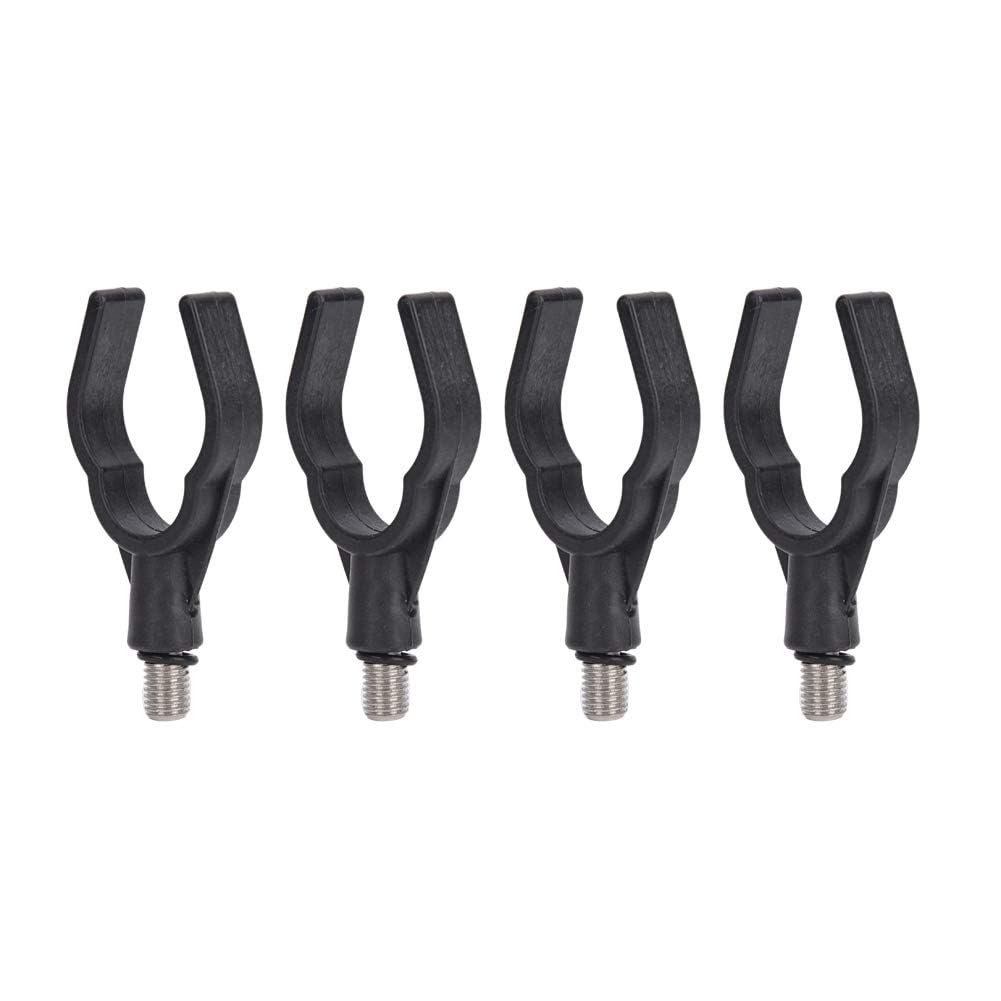 Agatige 4Pcs Fishing Rod Holder Head, 8.5cm/3.35inch Carp Fishing Rod Rest U Head Gripper Rest Thread M3/8 Flexible Alarm Holder Fish Pole Bracket
