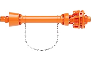 TackView 1-3/8" PTO Drive Shaft with Slip Clutch, 6 Spline Round End, 43"-57" Adjustable Length for Bush Hog, Finish Mower, R