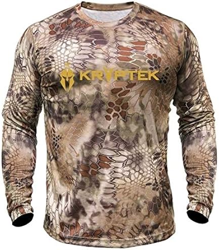 Kryptek Hyperion Chemise de Chasse et de pêche à Manches Longues, légère, Respirante, Camouflage Discret, Obskura Transitional, L Homme