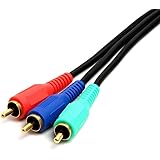 Cmple - 3-RCA Male to 3RCA Male RGB Component Video Cable for HDTV - 6 Feet