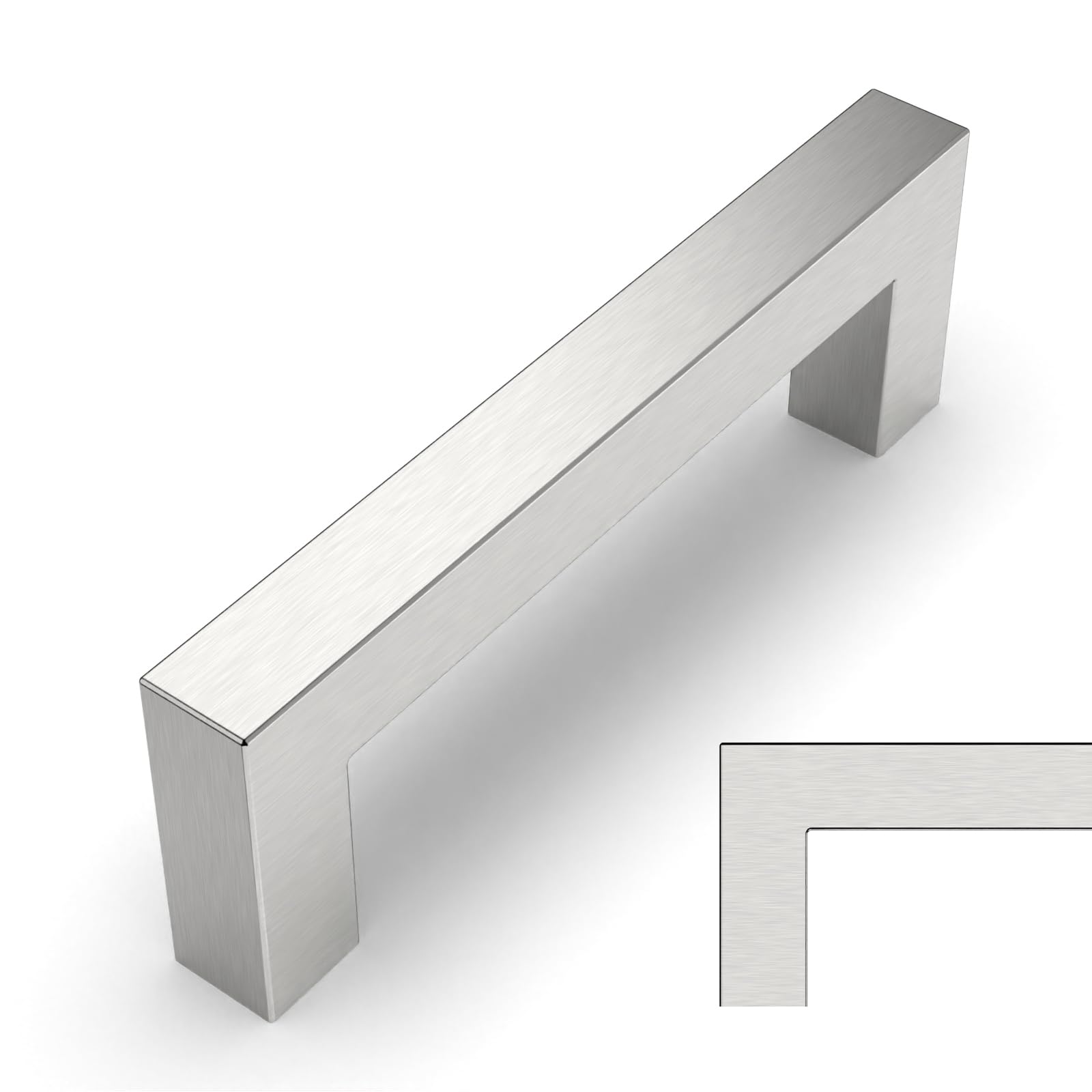 Amerdeco 15 Pack Stainless Steel Brushed Nickel Furniture Handles, 96mm Hole Spacing, Kitchen Cabinet Handles