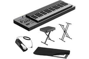 KELLARDS EXPRESSIVE E Osmose Key Synthesizer and MPE Controller Bundle with Auray KSCL-2X Double-X Keyboard Stand, Auray PBS-17 X-Style Piano Bench, Auray FP-P1L Sustain Pedal and Dust Cover (XPEOSM49)