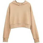 Amazhiyu Women’s Cropped Hoodie with Hood Casual Long Sleeve Crop Top Sweatshirt