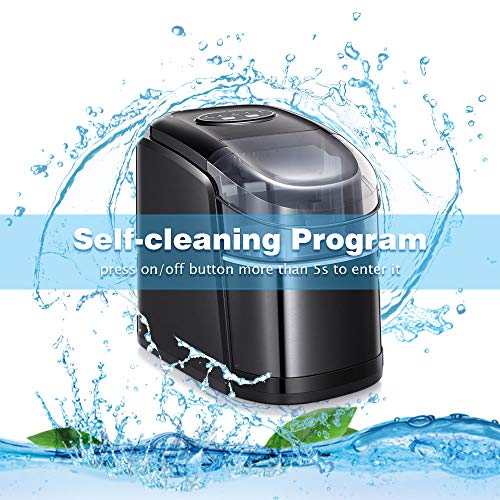 Kismile Countertop Ice Maker Machine,26Lbs/24H Compact Automatic Ice