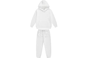 Hansber Kids Tracksuit Sweatsuit Boys Girls Sports Suit Solid Hoodies Sweatshirts with Pants 2 Piece Jogger Set