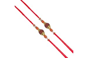 WhopperIndia Set of Two Rakhi, White Moti Thread. Rakhi,Raksha bandhan Gift for your brother,Color Vary and Multi Design