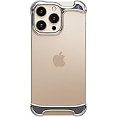 Arc Pulse Compatible with iPhone 16 Pro Max Phone Case (2024), Minimalist Protective Shock Absorption Aerospace Grade Aluminum Shells + Elastomer Inlays Easy Fit 6.9 inch (Aluminum Polished Silver)