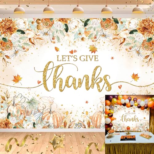Lets Give Thanks Banner Backdrop