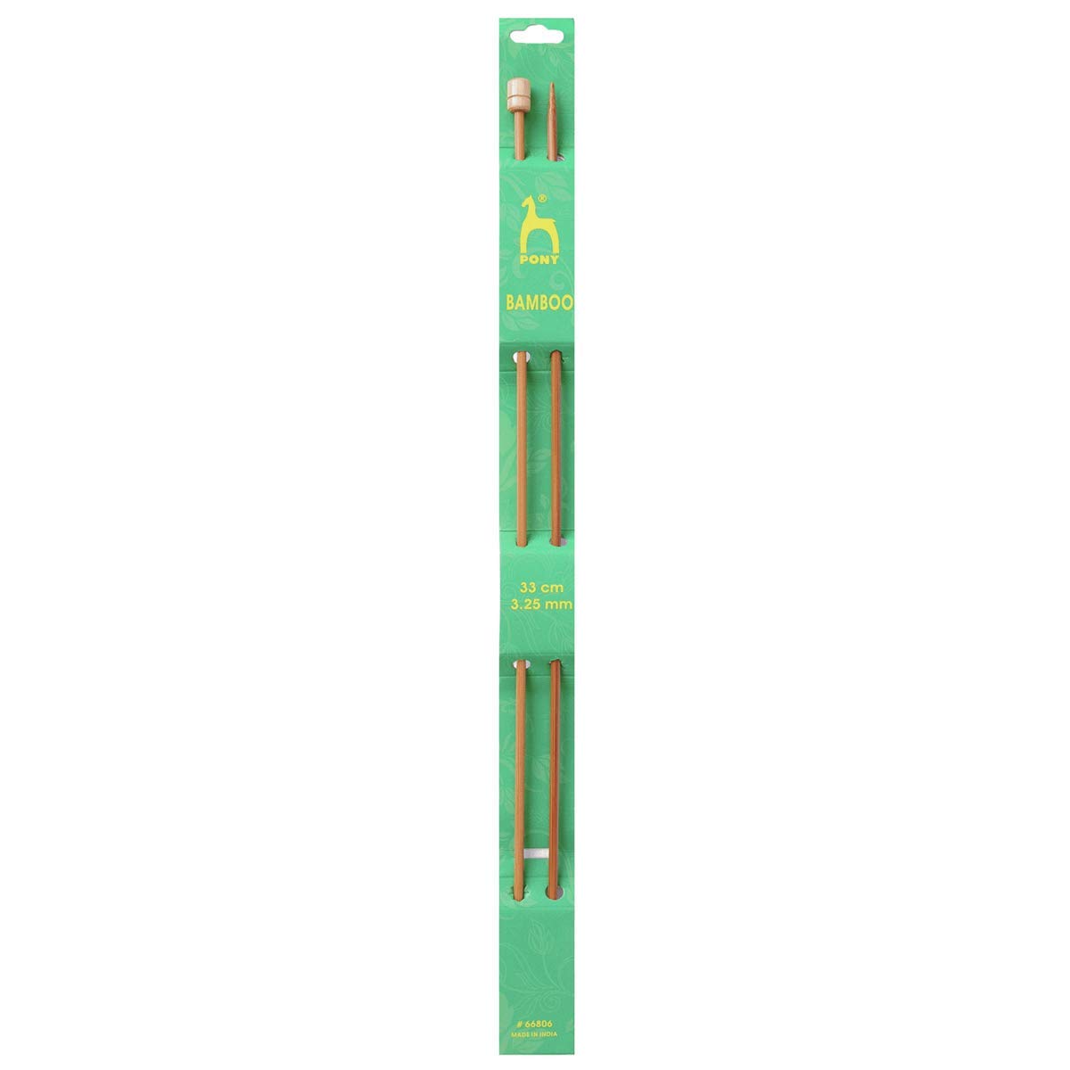 Pony Single Ended Bamboo Knitting Pins, Multi-Colour, 3.25mm — image 1