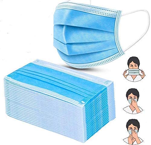 MERSUII mer2009085 Pack Face Mask, 3 Ply, 3 Layers, Pack of 50