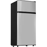 Manastin 4.5 Cu.Ft Mini Fridge Freezer for Dorm/Office, 2-Door, Quiet | 4.5 cu ft mini fridge with separate freezer, quiet 38dB for sleep, 7-level thermostat, adj shelves, for dorm/office/kitchen.