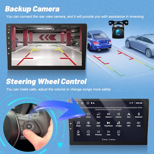 2G+64G Android Car Radio for Peugeot 208/2008 2012-2018 with Wireless Carplay and Android Car, 10 Inch Screen 2 Din Radio with GPS/WiFi/Bluetooth/EQ/FM RDS Radio