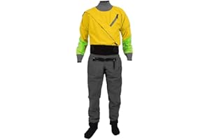 Men 4-Layer Waterproof Fabric with Latex On Neck and Wrist White Water River Pending Kayak Dry Suit