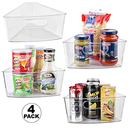 Sorbus Wedge Storage Bin Organizer Lazy Susan organizer with Front