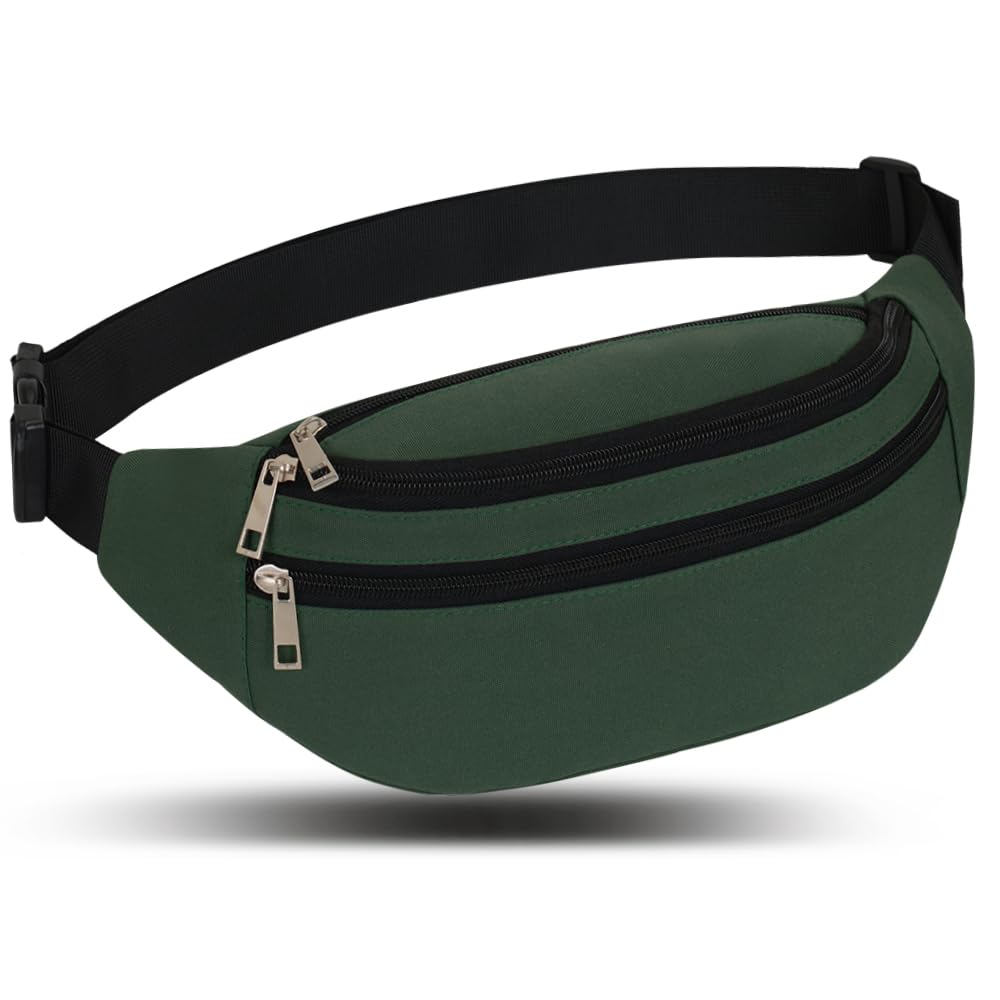 Bumbags Waist Fanny Packs Men Women Fashion Bum Bag with Adjustable Belt for Sport Running Hiking Jogging Travel Cycling Walking Dog Boys Ladies (Olive)