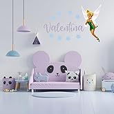 Tinkerbell Personalized Name Nursery Wall Decal Vinyl Sticker | Multiple Font Options | Custom Kids Room Décor | Bedside Decals | Children’s Room | Car | Laptop