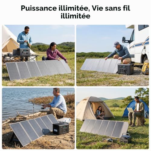 CTOLITY 200W Foldable Solar Panel, Waterproof Monocrystalline Modules, MC4 20.5V Output, Compatible with Power Plants, Motorhomes, Boats and Homes