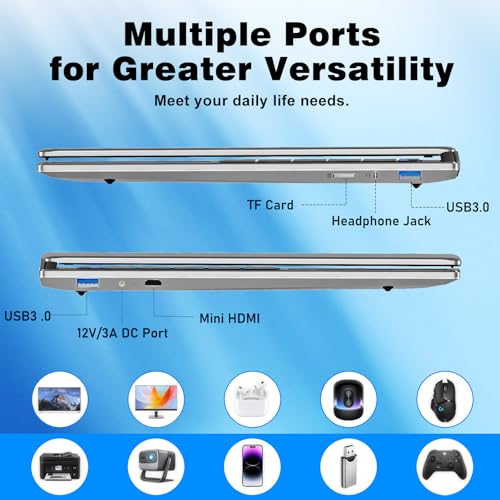 MITUNTUN 2026 New Laptop Computer, 15.6 Inch Window 11 Pro Lap Top PC 16GB RAM 256GB SSD, Core M3(Beat N4000), 2-Year Warranty, Office 365, FHD 1920 * 1080, 180°Open, UHD Graphics