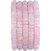 BEADIA Natural Rose Quarts Crystal Spacer Beads Caps Loose Semi Gemstone for Beading Jewelry Making 6mmx3mm 38cm