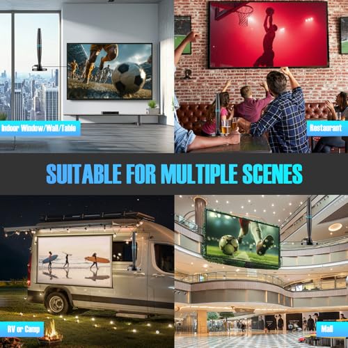TV Antenna for Smart TV Indoor,TV Antenna for Local Channels | Support 4K 1080p with Signal Booster Antenna TV Digital HD Indoor & Outdoor-Cylindrical Antenna
