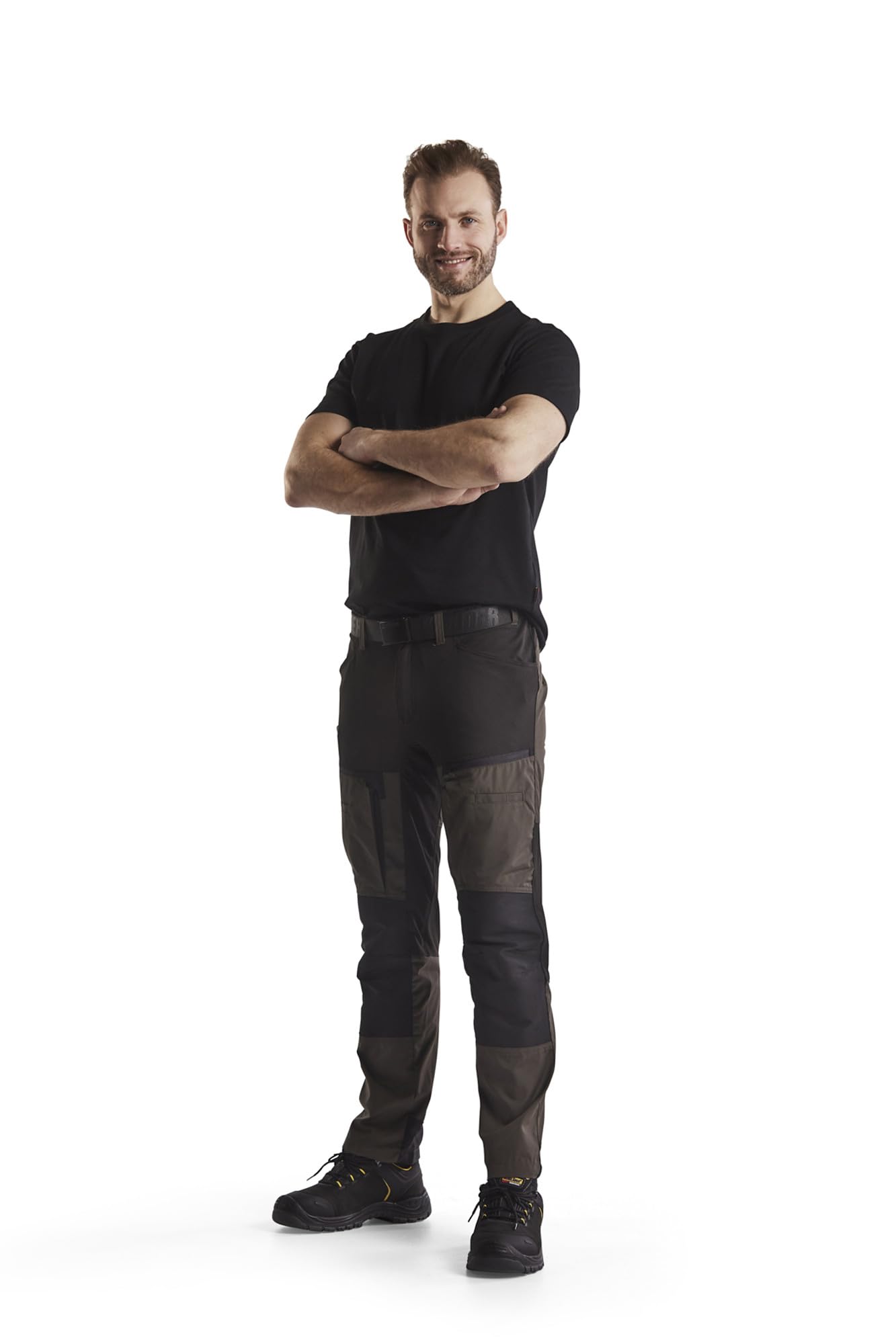 Blaklader 145618454599C44 Service Work Trousers with Stretch, Dark Olive Green/Black, Size C44