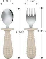 PandaEar 6 Pack Toddler Cutlery Set Stainless Steel Baby Fork & Spoon view 4