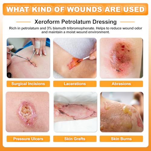 Carbou Medical Xeroform Petrolatum Dressing 5"x9", 25 Individual Pack, Non-Adherent Gauze Pads, Soft Fine Mesh Gauze Patch for Wound Care, Burns, Lacerations, Skin Grafts & Surgical Incisions