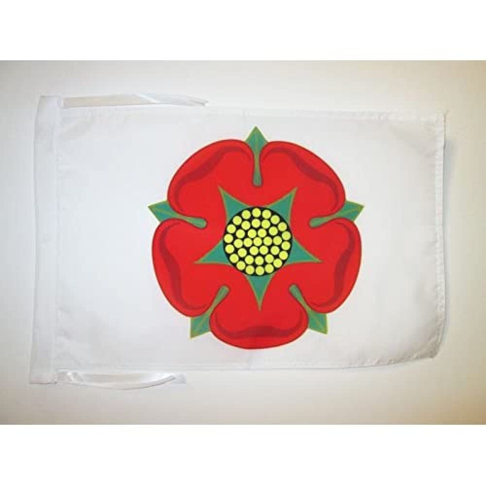 AZ FLAG - Lancashire Old county Flag - 18'' x 12'' - 100% Polyester County of Lancashire - England Small Banner with Two Cords - Fade Resistant - Vivid Colors - 18x12 in - 45x30 Cm