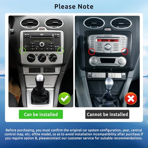 VECHTEL 2G+64G Car Radio for Ford Focus Fiesta C/S-Max Transit Galaxy Mondeo Connect with CarPlay Android Auto Wireless, 7 Inch Touch Screen Car Radio Android 13, GPS WiFi Bluetooth