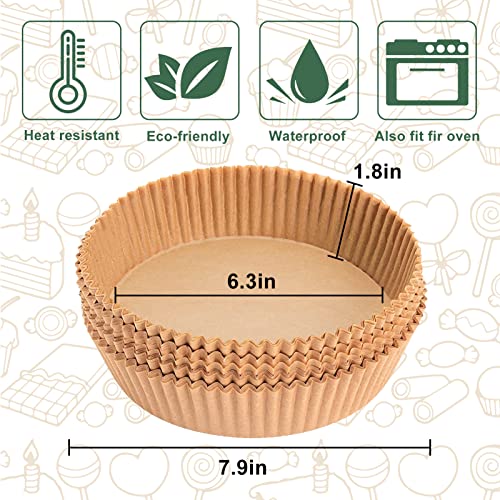 Air Fryer Disposable Paper Liner, 100 PCS 6.3 inch Round NonStick