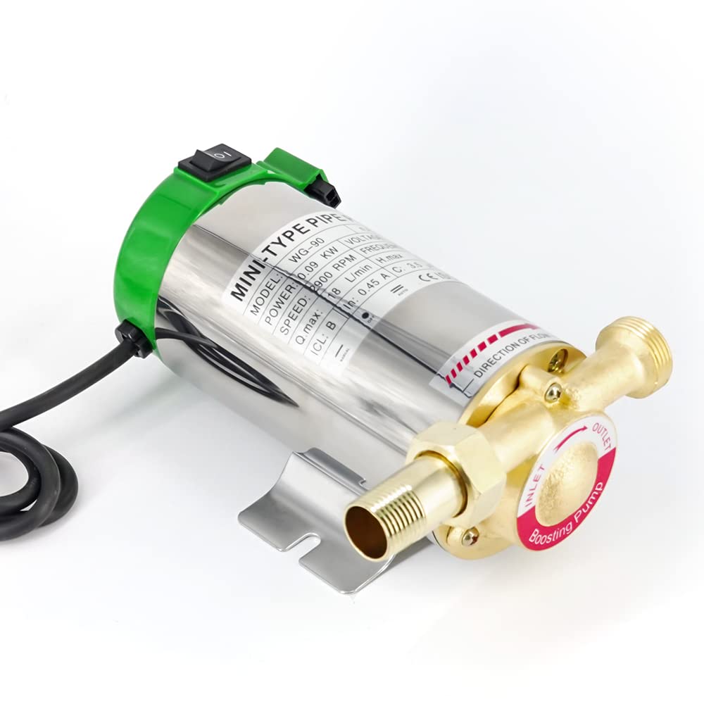 EVERGD 120W Stainless Steel Electric Automatic Hot Cold Water Pressure Booster Pump for Shower Washing Machine Home Garden