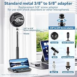 Desktop Microphone Stand with Phone Holder, 2 in 1