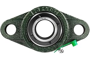NOOTO UCFL205-16 Pillow Block Bearing (1 Pack), 1 inch Bore, 2-Bolt Flange Mounted, Solid Base, Self-Alignment