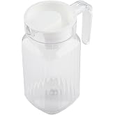Kooingtech Acrylic Transparent Water Jugs Striped Pitcher with Lid 500ML | Mini Acrylic Water Small Pitcher with Lid Suitable for Family, Club, Bar, Restaurant, Coffee Shop Use