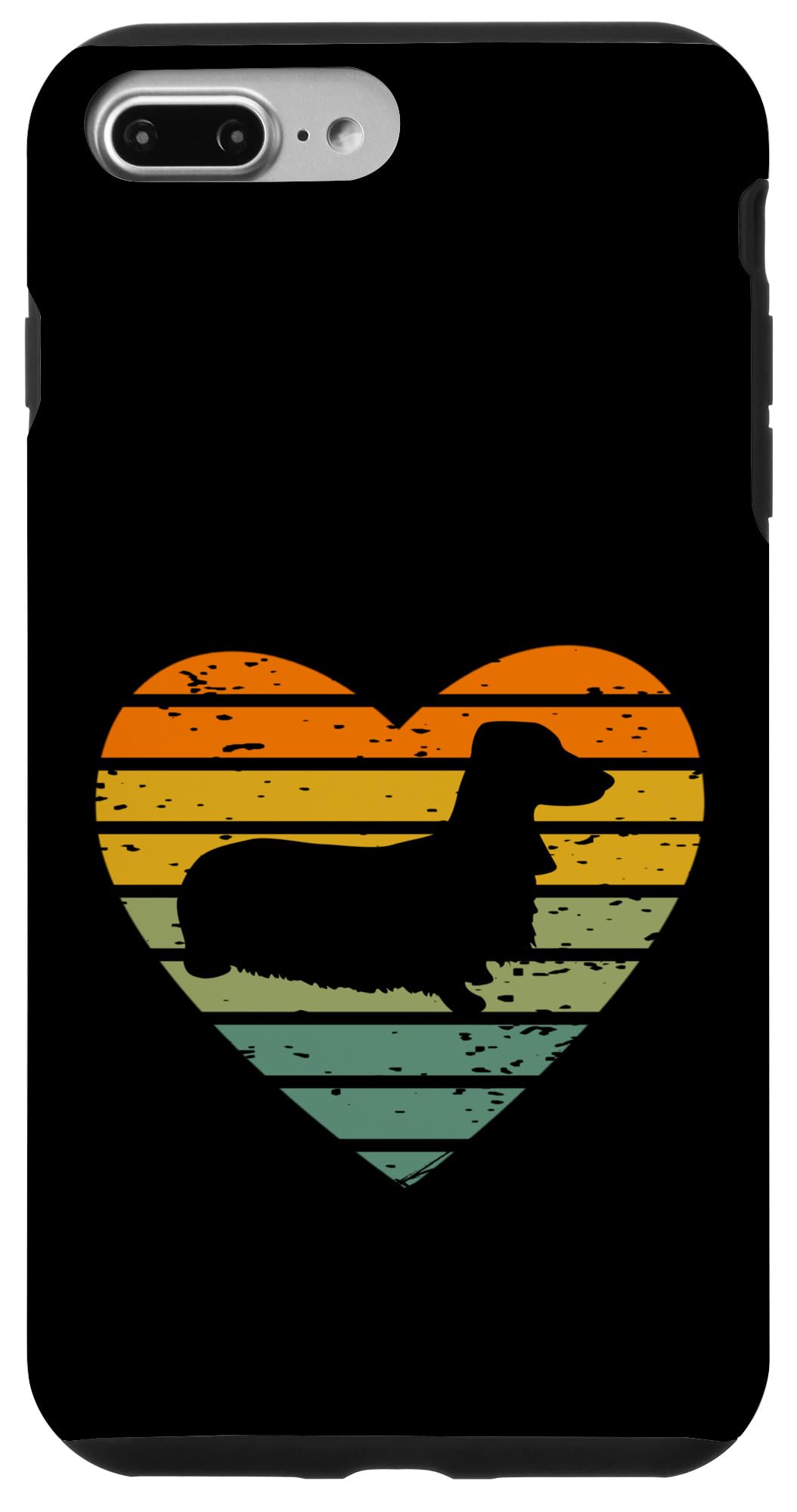 iPhone 7 Plus/8 Plus Dachshund Friend Retro Heart Dog Friend I Love Dachshund Case