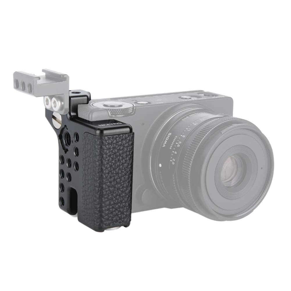 NICEYRIG Side Handle Leather Non-slip Grip for SIGMA FP/FPL Camera, with 1/4’’ ARRI 3/8” Threaded Holes
