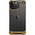 Arc Pulse Designed for iPhone 13 Pro Phone Case (2023), Minimalist Protective Shock Absorption Aerospace Grade Aluminum Shells + Elastomer Inlays Easy Fit 6.1 inch (Aluminum Mirror Polish Gold)