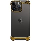 Arc Pulse Designed for iPhone 13 Pro Phone Case (2023), Minimalist Protective Shock Absorption Aerospace Grade Aluminum Shells + Elastomer Inlays Easy Fit 6.1 inch (Aluminum Mirror Polish Gold)