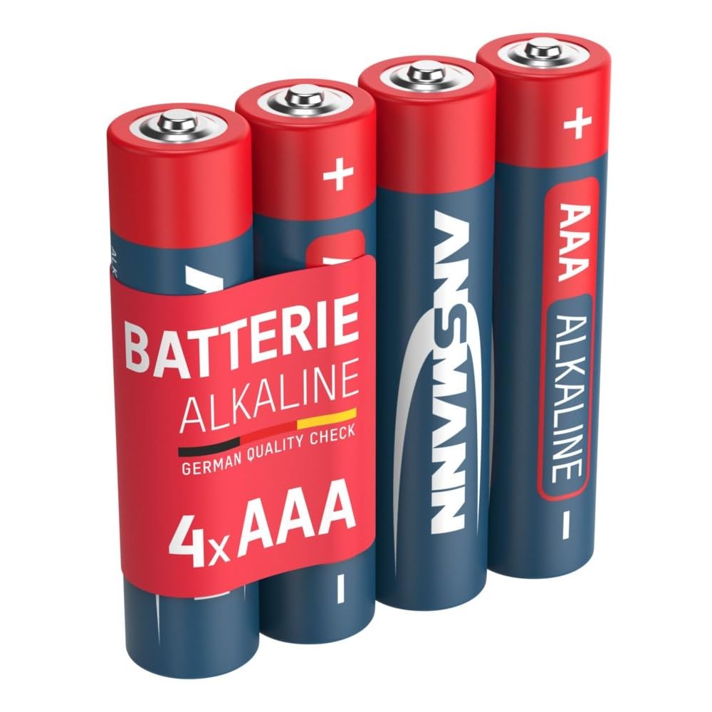 ANSMANN AAA Size Batteries [Pack of 4] Long Lasting Alkaline Disposable AAA Type 1.5V Battery For Cordless Phone Handsets, Toys, Digital Cameras, Remote Controls & Game Consoles