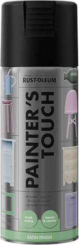 Rust-Oleum Painter's Touch Spray Paint Aerosol Satin Black 400ml view 3
