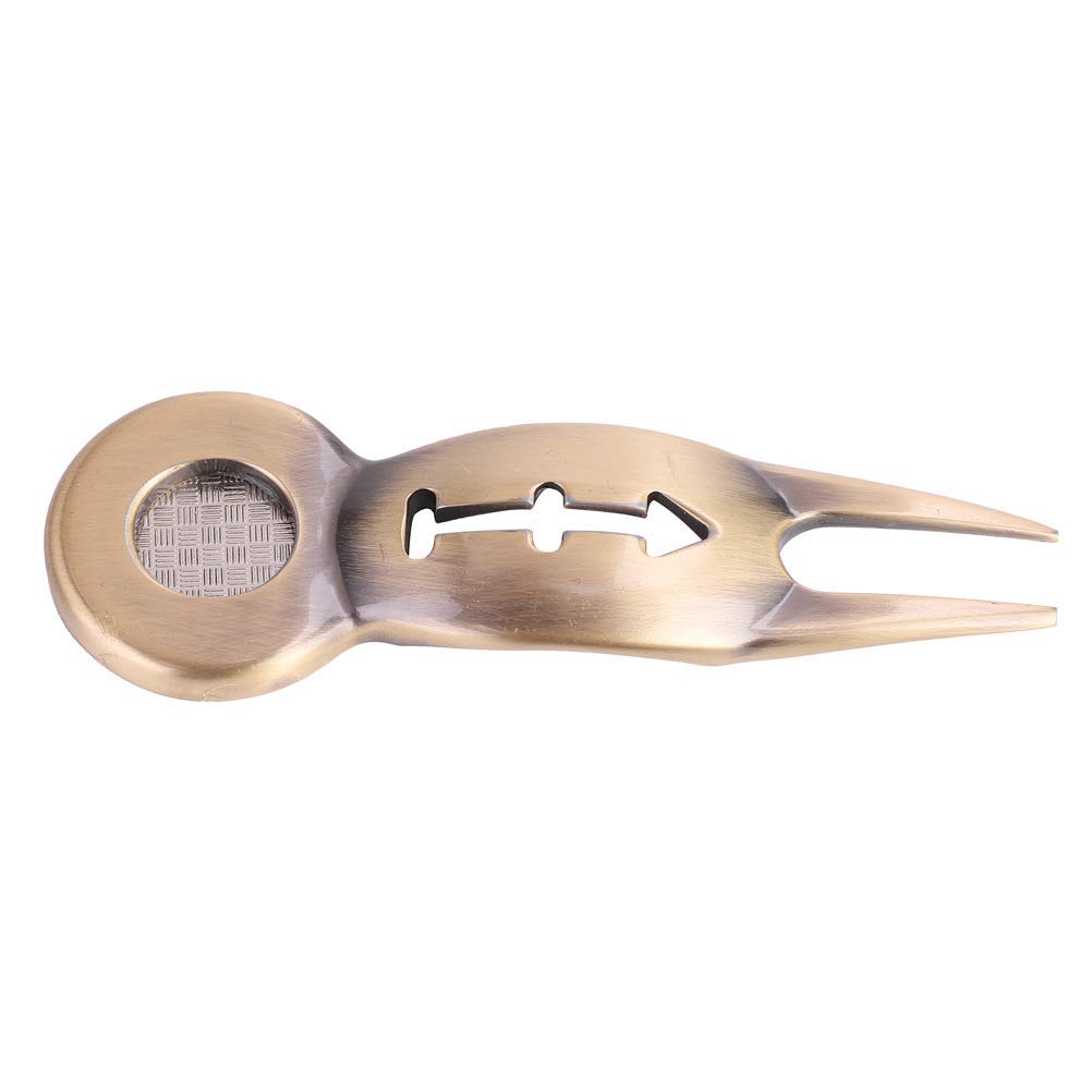 Golf Divot Tool, 3 IN 1 Multi-function Golf Divot Repair Pitch Fork Aluminum Alloy Green Pitch Mark Repair Tool with Ball Marker