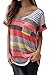 SmallDragon Women's V-neck Summer Casual Short Sleeve Top Tee Blouse T-shirt (Large, Red)