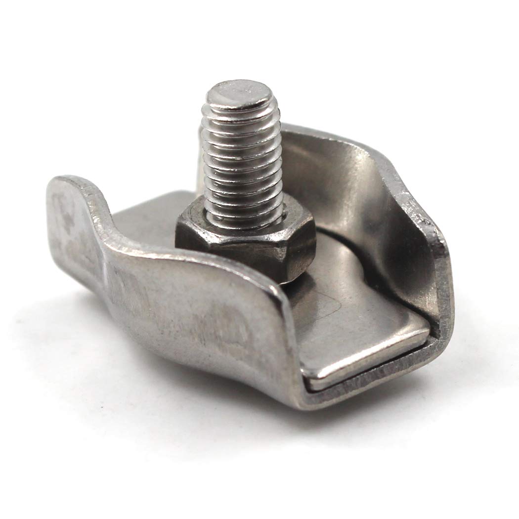 SeeRaphee M4 304 Stainless Steel Bearing Simplex Single Bolt Wire Rope Clip Cable Clamps For Wire Cables (20PCS) - Image 3