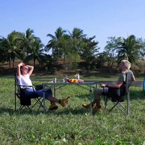 KingCamp Folding Portable Camping Chair Oversized Padded Quad Arm Chair