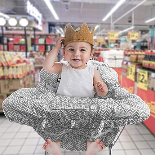 MBQMBSS Shopping Cart Cover Foldable Shopping Cart Cover with Shoulder Straps 2 in 1 Baby Grocery Cart Seat Cover and High Chair Cover for Kids and Toddlers Shopping Cart Cover with Phone Holder